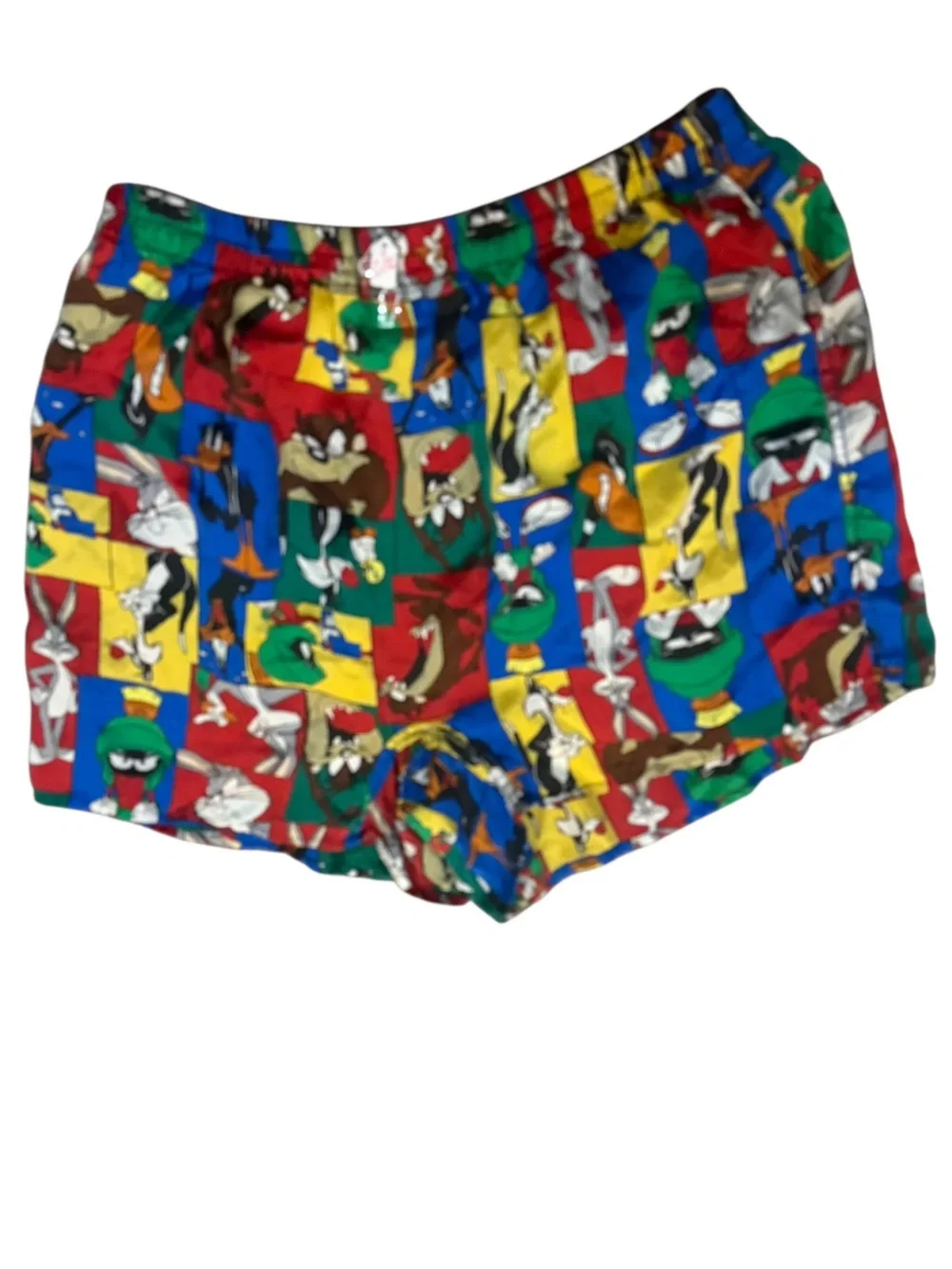 Vintage 90s Looney Tunes 100% Silk Boxer Shorts Bugs Bunny Taz Marvin Daffy M